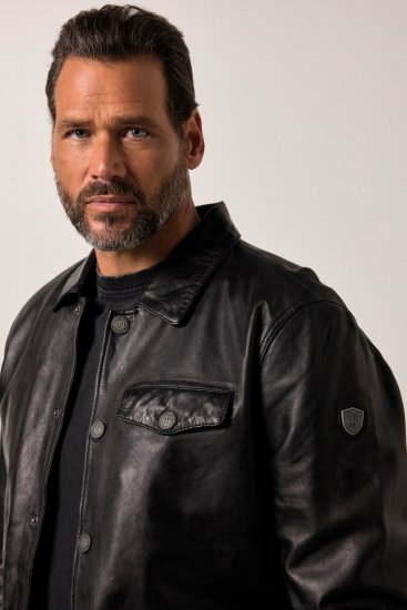 JP1880 Leather Jacket Finest Lamb Nappa Black - Casacos - Casacos Homem Tamanhos Grandes