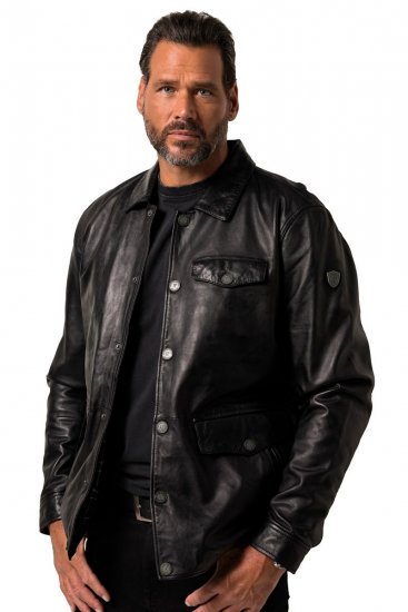 JP1880 Leather Jacket Finest Lamb Nappa Black - Casacos - Casacos Homem Tamanhos Grandes