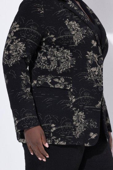 Ulla Popken 841901 Blazer padronizado Preto - Blazers e Coletes - Blazers em Tamanhos Grandes