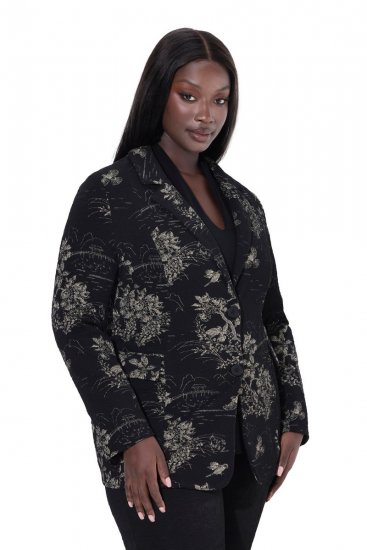 Ulla Popken 841901 Blazer padronizado Preto - Blazers e Coletes - Blazers em Tamanhos Grandes