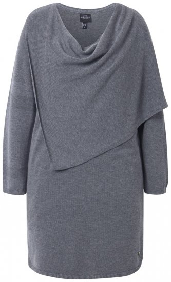 Ulla Popken 841941 Vestido de malha de manga comprida Cinzento mesclado - Vestidos de malha - 