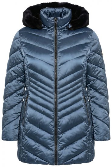 Ulla Popken 842013 Casaco acolchoado Azul ganga - Jaquetas - Casacos plus size para mulher