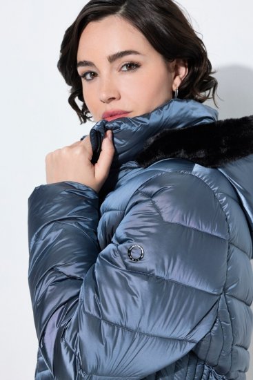Ulla Popken 842013 Casaco acolchoado Azul ganga - Jaquetas - Casacos plus size para mulher
