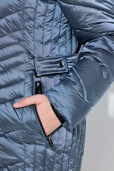 Ulla Popken 842013 Casaco acolchoado Azul ganga - Jaquetas - Casacos plus size para mulher