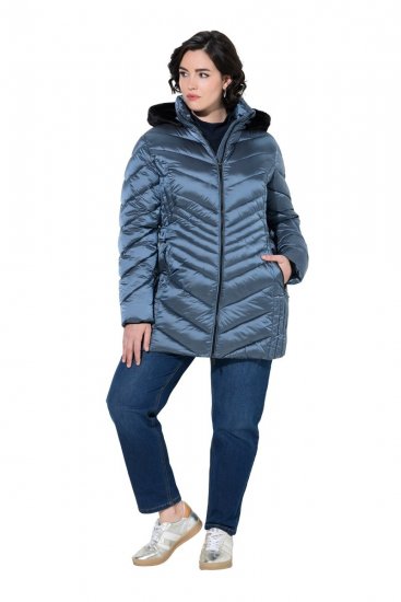 Ulla Popken 842013 Casaco acolchoado Azul ganga - Jaquetas - Casacos plus size para mulher