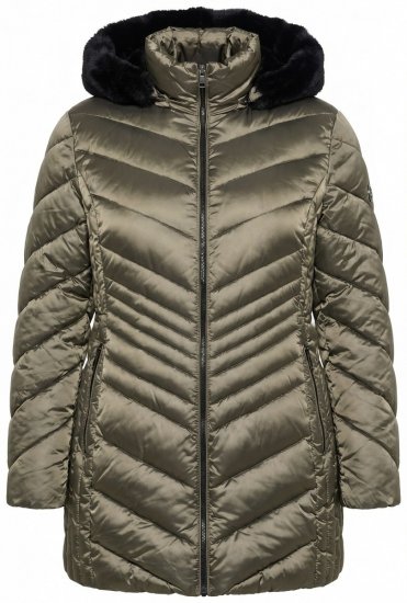 Ulla Popken 842013 Casaco acolchoado Castanho claro - Jaquetas - Casacos plus size para mulher
