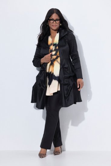 Ulla Popken 842028 Blazer peplum com pregas Preto - Blazers e Coletes - Blazers em Tamanhos Grandes