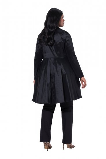 Ulla Popken 842028 Blazer peplum com pregas Preto - Blazers e Coletes - Blazers em Tamanhos Grandes