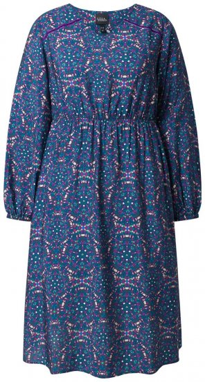 Ulla Popken 842153 Vestido midi estampado Petróleo - Vestidos midi - Vestidos Midi Tamanhos Grandes