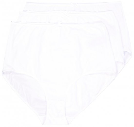 Ulla Popken 842435 Cuecas de cintura alta pack de 3 Branco - Cuecas - 