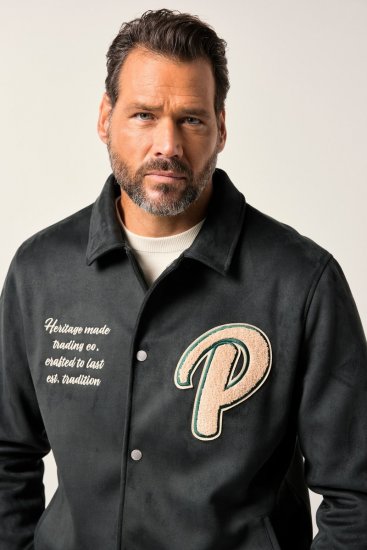 JP1880 Blouson Velour with Chest Embroidery Dark Green - Casacos - Casacos Homem Tamanhos Grandes