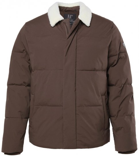 JP1880 842508 Casaco com gola teddy Avelã - Casacos - Casacos Homem Tamanhos Grandes