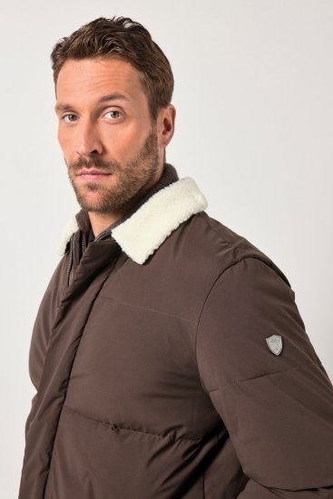 JP1880 842508 Casaco com gola teddy Avelã - Casacos - Casacos Homem Tamanhos Grandes