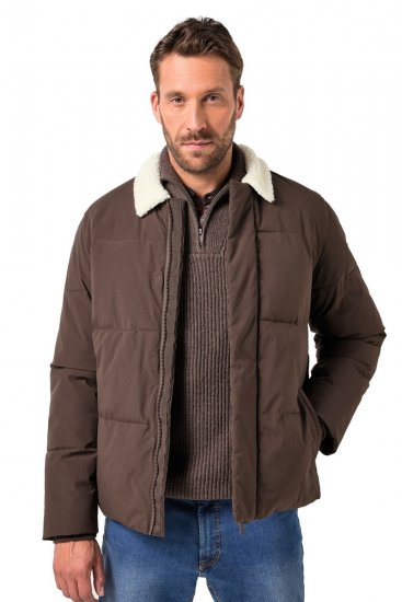 JP1880 842508 Casaco com gola teddy Avelã - Casacos - Casacos Homem Tamanhos Grandes