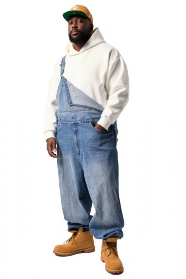 JP1880 842648 Jardineiras de ganga de corte largo Azul ganga - Jeans & calças - Jeans & Calças Tamanhos Grandes Homem