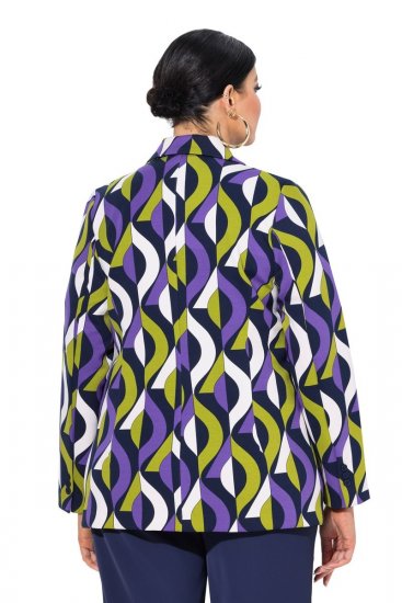 Ulla Popken 842680 Blazer estampado em jersey punto di Roma Azul-marinho - Blazers e Coletes - Blazers em Tamanhos Grandes