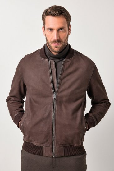 JP1880 Jacket Buffed Nubuck Lamb Leather Brown - Casacos - Casacos Homem Tamanhos Grandes