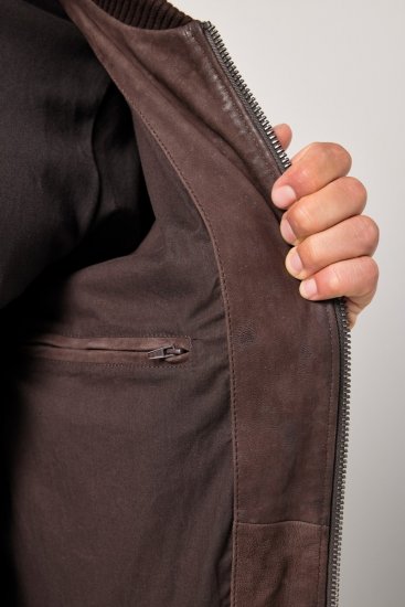 JP1880 Jacket Buffed Nubuck Lamb Leather Brown - Casacos - Casacos Homem Tamanhos Grandes