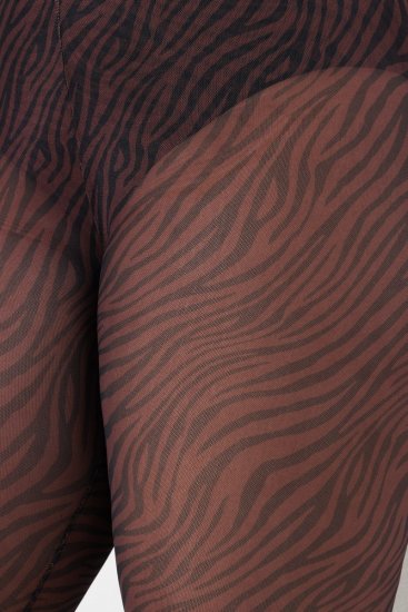 Ulla Popken 842879 Leggings de meia com padrão animal Castanho escuro - Collants & meias - 