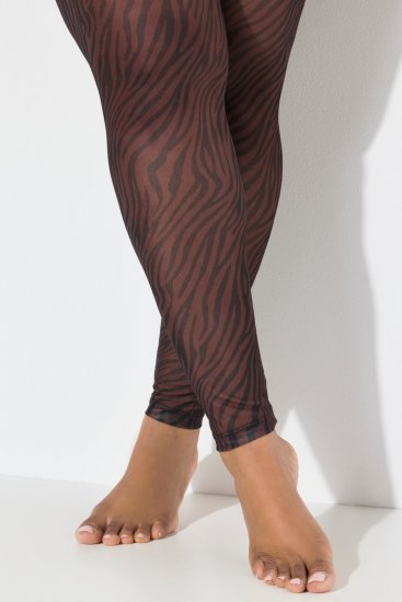 Ulla Popken 842879 Leggings de meia com padrão animal Castanho escuro - Collants & meias - 