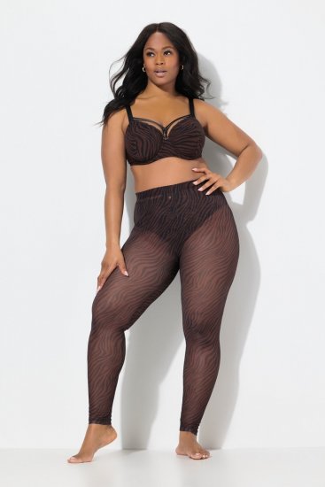 Ulla Popken 842879 Leggings de meia com padrão animal Castanho escuro - Collants & meias - 