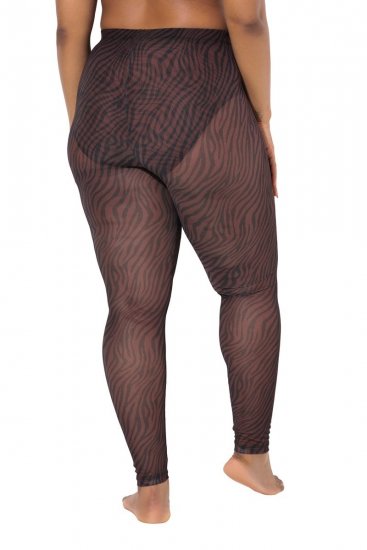 Ulla Popken 842879 Leggings de meia com padrão animal Castanho escuro - Collants & meias - 