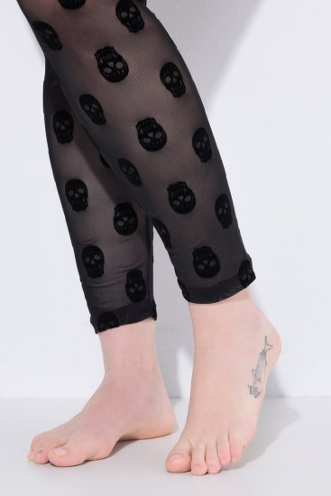 Ulla Popken 842886 Leggings de meia com padrão Preto - Collants & meias - 
