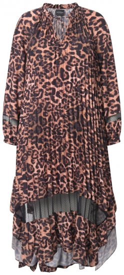 Ulla Popken 842979 Vestido com padrão animal Castanho - Vestidos midi - Vestidos Midi Tamanhos Grandes