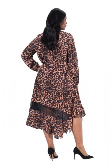 Ulla Popken 842979 Vestido com padrão animal Castanho - Vestidos midi - Vestidos Midi Tamanhos Grandes