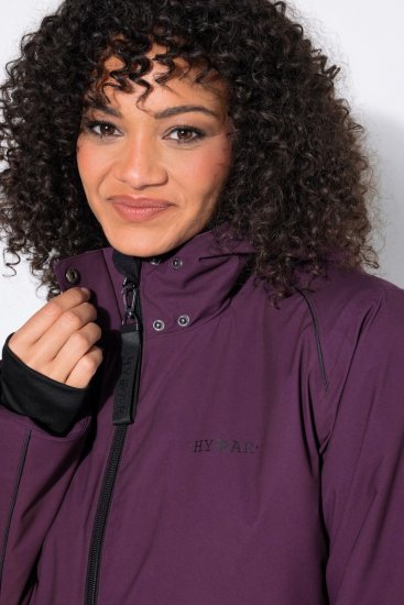 Ulla Popken 843105 Casaco técnico HYPRAR impermeável com padrão de ondas Ameixa - Jaquetas - Casacos plus size para mulher