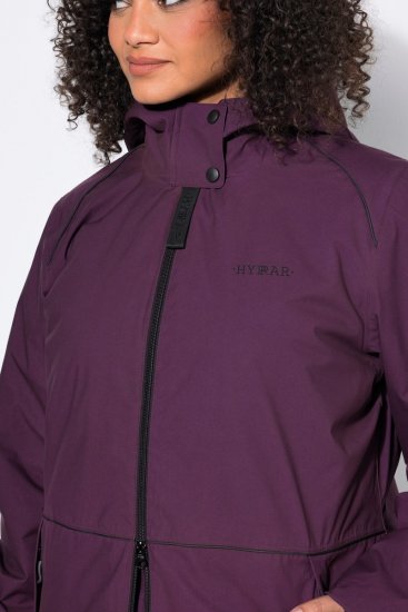 Ulla Popken 843105 Casaco técnico HYPRAR impermeável com padrão de ondas Ameixa - Jaquetas - Casacos plus size para mulher