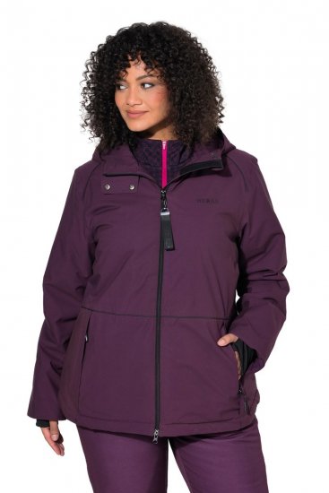 Ulla Popken 843105 Casaco técnico HYPRAR impermeável com padrão de ondas Ameixa - Jaquetas - Casacos plus size para mulher