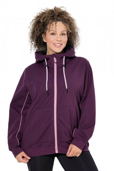 Ulla Popken 843186 Casaco softshell repelente à água com refletores Bordô - Jaquetas - Casacos plus size para mulher