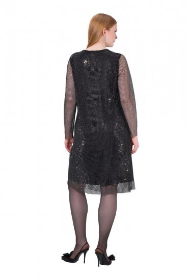 Ulla Popken 843232 Vestido de lantejoulas Cinzento - Vestidos de noite - Vestidos de festa em tamanhos grandes