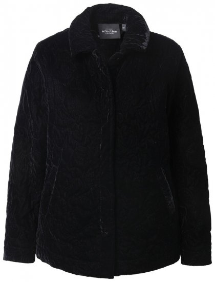 Ulla Popken 843244 Casaco de veludo Preto - Jaquetas - Casacos plus size para mulher