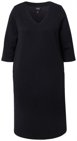 Ulla Popken 843326 Vestido de sweat com manga 3/4 Preto - Vestidos de moletom - 