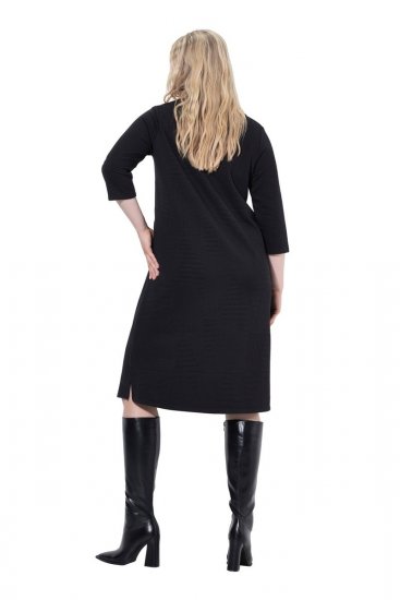 Ulla Popken 843326 Vestido de sweat com manga 3/4 Preto - Vestidos de moletom - 