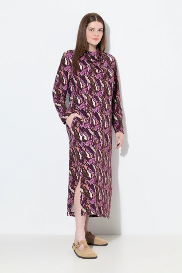 Ulla Popken 843358 Vestido de sweat estampado Ameixa - Vestidos de moletom - 