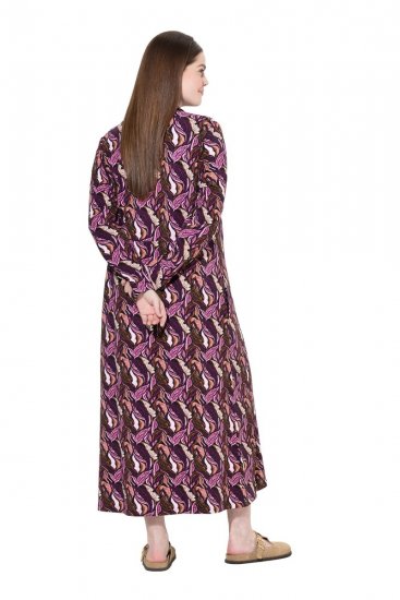Ulla Popken 843358 Vestido de sweat estampado Ameixa - Vestidos de moletom - 