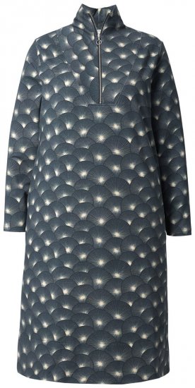 Ulla Popken 843506 Vestido de sweat estampado Preto - Vestidos de moletom - 