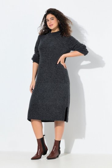 Ulla Popken 843592 Vestido de manga comprida Antracite - Vestidos de malha - 