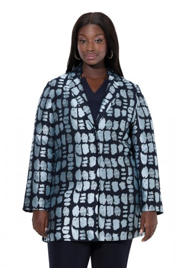 Ulla Popken 843937 Blazer texturizado estampado Azul-marinho - Blazers e Coletes - Blazers em Tamanhos Grandes