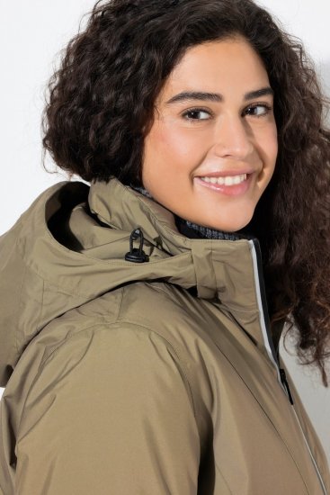 Ulla Popken 844034 Casaco técnico Caqui - Jaquetas - Casacos plus size para mulher