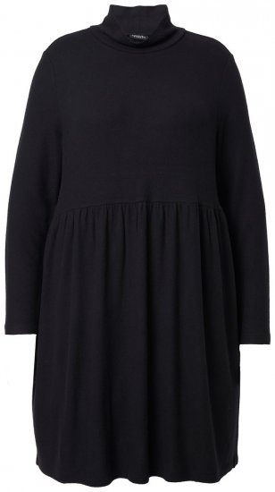 Ulla Popken 844233 Vestido de malha de manga comprida Preto - Vestidos de malha - 