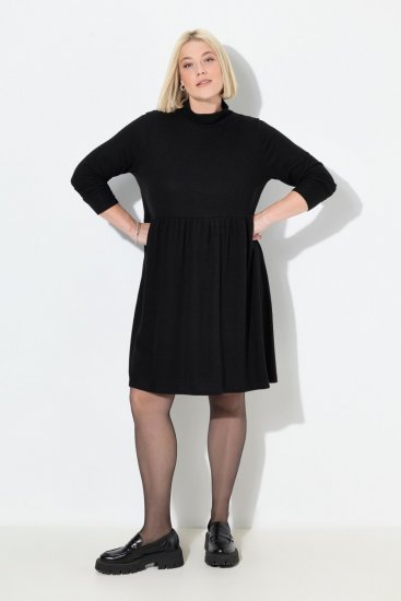 Ulla Popken 844233 Vestido de malha de manga comprida Preto - Vestidos de malha - 