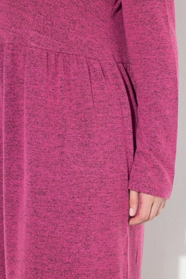 Ulla Popken 844233 Vestido de malha de manga comprida Vermelho baga - Vestidos de malha - 