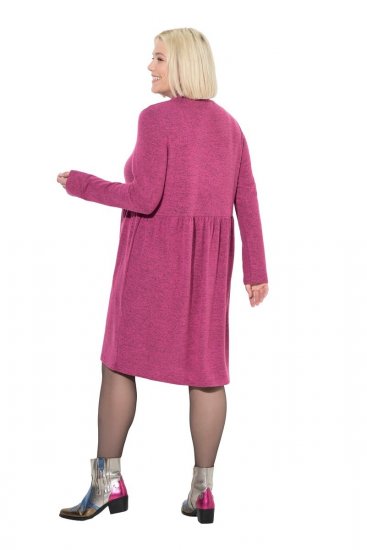 Ulla Popken 844233 Vestido de malha de manga comprida Vermelho baga - Vestidos de malha - 