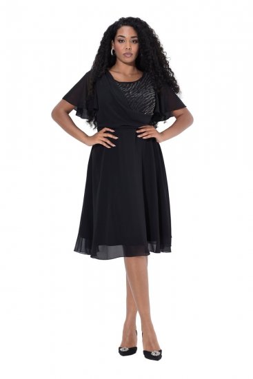 Ulla Popken 844356 Vestido de noite Preto - Vestidos de noite - Vestidos de festa em tamanhos grandes