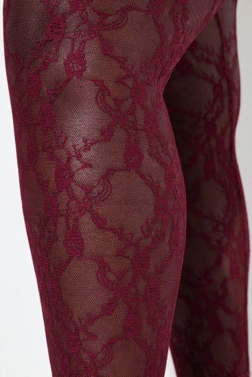 Ulla Popken 844543 Collants com renda Bordô - Collants & meias - 