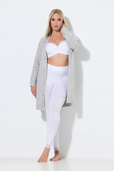 Ulla Popken 844563 Leggings de meia com renda Branco - Collants & meias - 